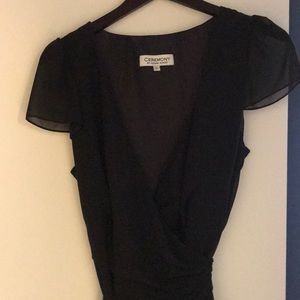 Formal black wrap dress